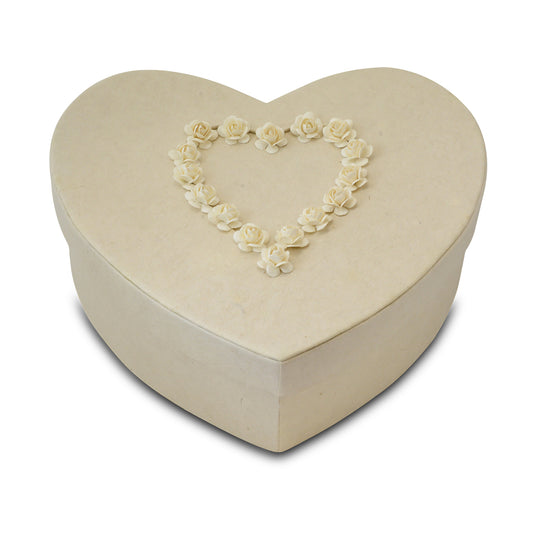 Ivory Comfort Heart Paper Urns