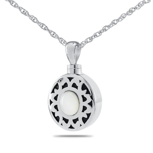 White Stone Steel Necklace