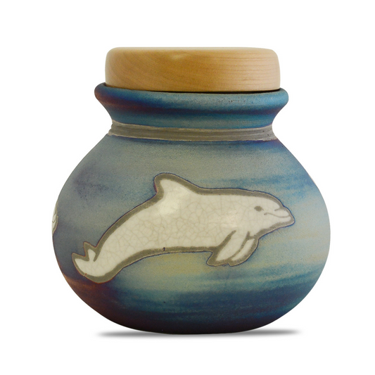 Celestial Dolphins Raku Keepsake